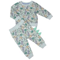 J33897: Baby Boys 3D Dinosaur Print Top & Jog Pant Outfit  (1-2 Years)